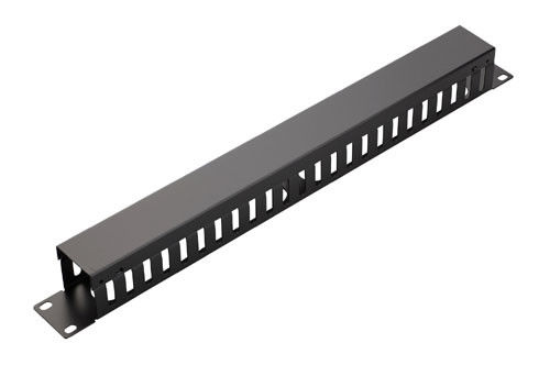 Gestion des câbles à support 1U haute performance, Gestion des câbles à ampli avec couvercle YH4040