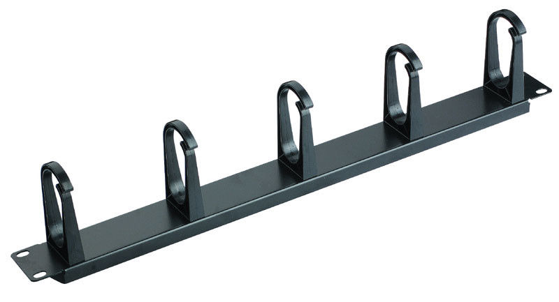 1U horizontal couleur Rackmount de noir de panneau de gestion de câble de 10 pouces avec 5 clips D YH4025