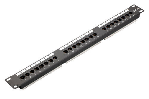 Type horizontal rapide type YH4009 du port 1U 19inch ampère Tyco du tableau de connexions de réseau Ethernet de Cat5e UTP 24 d'IDC