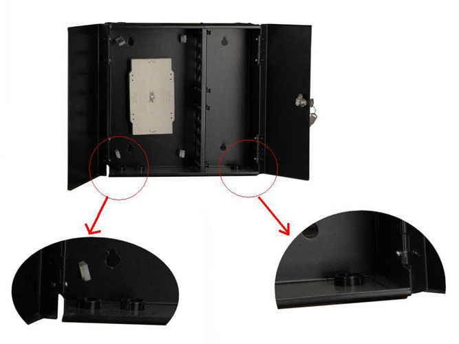 12 24 48 coffrets d'extrémité optiques d'intérieur du bâti FTTH de mur de Cabinet de fibre en métal de bâti de mur de noyau YH1002