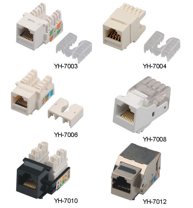 Cric modulaire d'or trapézoïdal à la maison YH7003 de Pin de la CE 8P8C du cric IDC du réseau Cat6 RJ45