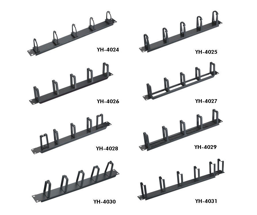 Taille à haute densité de la gestion 1U de câble de réseau de support, type YH4026 de support de stockage de câble