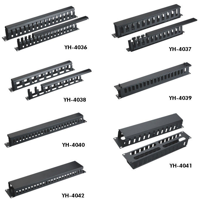 Gestion de câble de bâti de support de la haute performance 1U, gestion de câble d'ampère avec la couverture YH4036